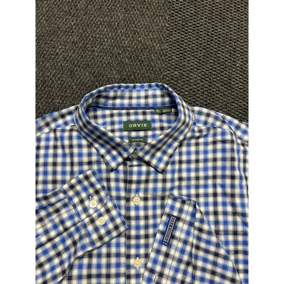 Orvis Classic Fit  Wrinkle Free Mens Long Sleeve Button Up  Shirt Size‎ XL Blue - Picture 1 of 6
